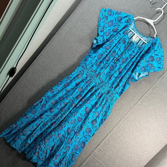 Destination 365 Regular Printed Short-Sleeve Midi Dress TurquoiseFloral, Medium - Picture 1 of 15